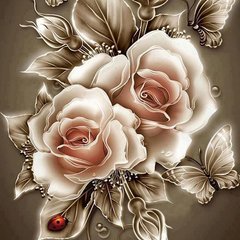 Купити Алмазна вишивка Карамелеві троянди  в Україні