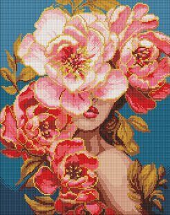 Купить Цветочная грация з голограммными стразами (AB) &copy;victoria_art Мозаичная картина по номерам 40х50 см  в Украине