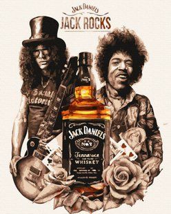 Купить Jack Daniel's Антистрес раскраска по цифрам без коробки  в Украине