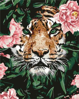 Купити Набір для малювання картини за номерами Ідейка Тигр в квітах  в Україні