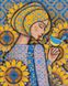 Сонячна пташка ©mosyakart Діамантова мозаїка круглими камінчиками На підрамнику 40х50 см