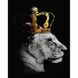 Королева-левиця Малювання картин за номерами (без коробки) 40х50см з золотими фарбами, Без коробки, 40 х 50 см