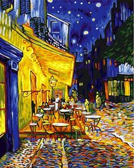Купить Картины по номерам Ночная терраса кафе  в Украине