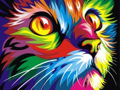 Купити Розмальовування по номерах картина Райдужний кіт  в Україні
