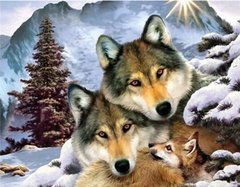 Купити Алмазна вишивка Сім'я вовків  в Україні