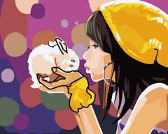 Купити Набір для малювання по цифрам Дівчинка з кроликом  в Україні