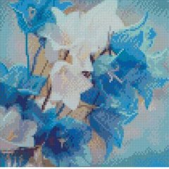 Купить Алмазная картина мозаикой 30х30 см Голубые цветы  в Украине