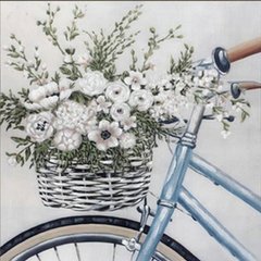 Купити Набір для алмазної мозаїки Велосипед з квітами у кошику 30х30 см  в Україні