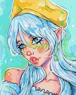 Купить Цифровая картина раскраска Голубоглазая модница &copy;nila_art_art  в Украине