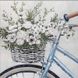 Велосипед с цветами в корзине Набор для алмазной мозаики 30х30см На подрамнике, Да, 30 x 30 см