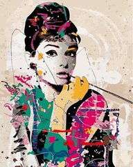 Купить Набор для рисования картины по номерам Одри Хепберн в стиле поп-арт  в Украине