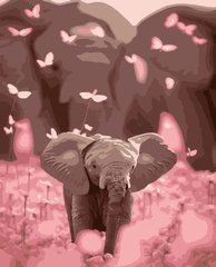 Купити Розмальовування по номерах картина Слоненя без коробки  в Україні