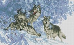 Купити Алмазна вишивка ТМ Дрім Арт В зимовому лісі (вовки)  в Україні