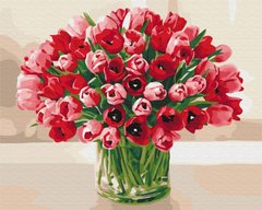 Купить Раскрашивание по номерам Букет тюльпанов для любимой (без коробки)  в Украине