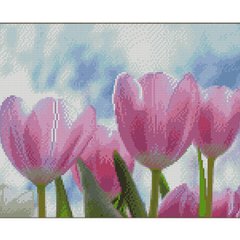 Купити Рожеві тюльпани 30х40 см (KB010) Набір для творчості алмазна картина  в Україні