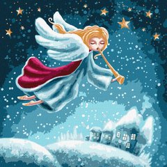 Купити Розфарбування по цифрам Ідейка Різдвяний ангел ©Elena Schweitzer 40 х 40 см  в Україні