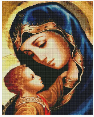 Купити Ікона Матір Божа з Ісусом Діамантова мозаїка 40x50  в Україні