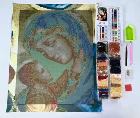 Купить Икона Матерь Божья с Иисусом Алмазная вышивка 40x50  в Украине