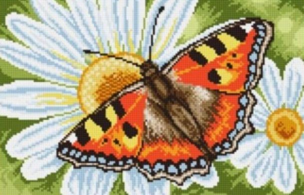 Купити 30365 Метелик на ромашці Набір алмазної мозаїки  в Україні