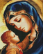 Ікона Матір Божа з Ісусом Діамантова мозаїка 40x50 На підрамнику
