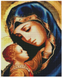Ікона Матір Божа з Ісусом Діамантова мозаїка 40x50 На підрамнику