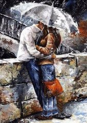 Купити Алмазна мозаїка на підрамнику маленька Побачення пари закоханих  в Україні