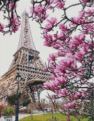 Купить Алмазная мозаика на подрамнике Цветение в Париже  в Украине