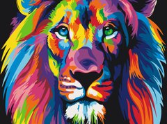 Купить Рисование цифровой картины по номерам Радужный лев  в Украине