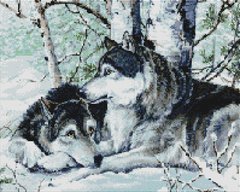Купить Набор алмазной мозаики 40х50 Волки на снегу  в Украине