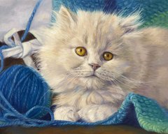 Купити Діамантова мозаїка з повним закладенням полотна Лагідне кошеня худ. Lucie Bilodeau  в Україні
