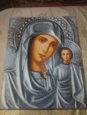 Купити Богородиця Казанська (в сірому) Алмазна мозаїка, квадратне каміння 40х50см  в Україні