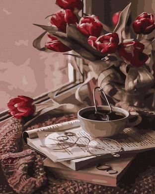 Купить Тюльпаны и чай Раскраска по номерам  в Украине