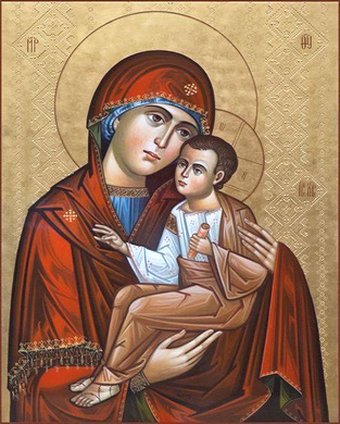 Купить Икона Богородицы 'Это мать твоя' Алмазная мозаика На Подрамнике, квадратные камни 40х50см  в Украине