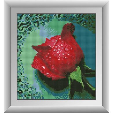 Купити 30288 Роса на червоній троянді Набір алмазної мозаїки  в Україні