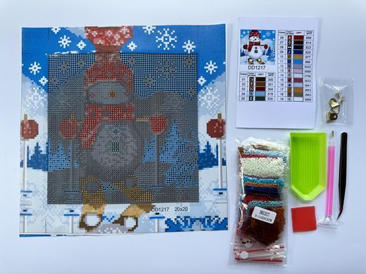 Купити Алмазна вишивка для дітей ColorArt Сніговик 20х20 DD1217  в Україні