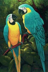 Купити Зелені папуги Набір для алмазної мозаїки на підрамнику 30х40см  в Україні