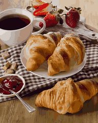 Купити Кава на сніданок Полотно для малювання по цифрам  в Україні