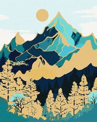 Купити Цифрова картина розфарбування Гірський ландшафт з фарбами металік extra ©art_selena_ua  в Україні