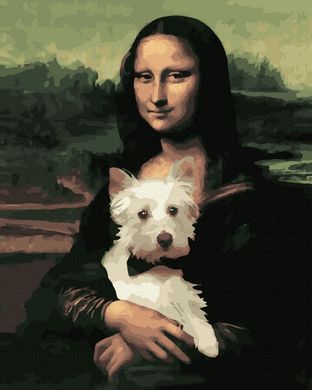 Купити Mona Lisa з собакою Картина за номерами 40 х 50 см  в Україні