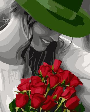 Купити Набір для малювання картини за номерами Ідейка Дівчина в зеленому капелюсі  в Україні