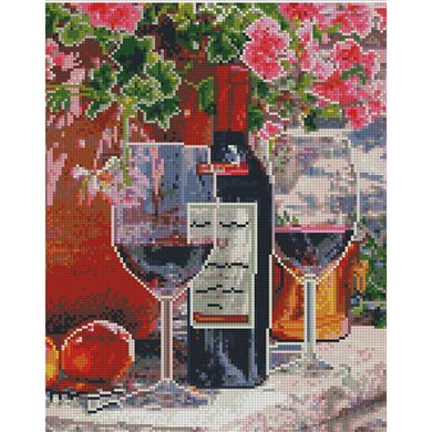 Купить Червоне вино в бокалах 30х40 см (KB061) Набір для творчості алмазна картина  в Украине