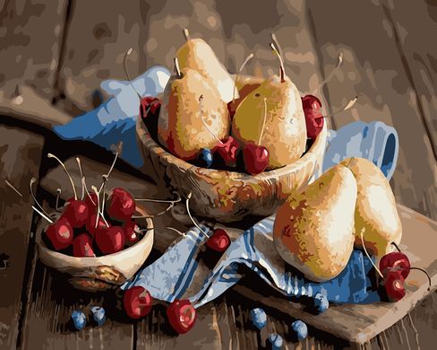 Купить Груши и вишни Картина по номерам ТМ АртСтори  в Украине