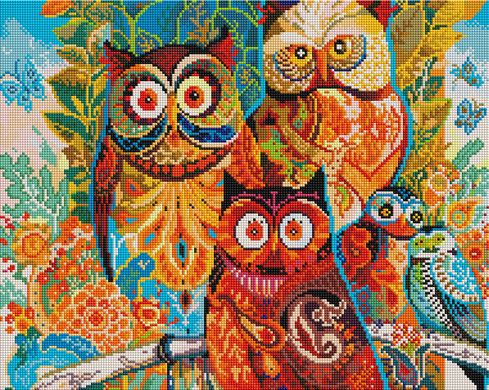 Купити Алмазна мозаїка на підрамнику Чарівні сови  в Україні