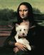 Mona Lisa з собакою Картина за номерами 40 х 50 см, Без коробки, 40 х 50 см