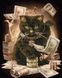 Денежный кот Картина по номерам с частичной алмазной мозаикой, Без коробки, 40 х 50 см
