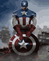 Купити Капітан Америка Картина за номерами 40 х 50 см  в Україні