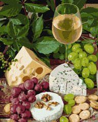 Купить Раскраска по цифрам Идейка Белое вино с сыром 40 х 50 см  в Украине