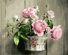 Купити Цифровий живопис, картина без коробки Ваза з трояндою  в Україні