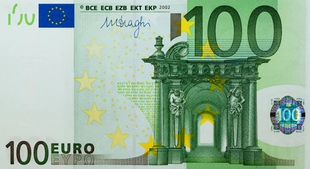 Купити Діамантова мозаїка з повним закладенням полотна "100 євро" розміром 30х55см  в Україні