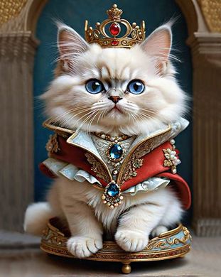 Купить Котик принц 40х50 см Набор алмазной мозаики На подрамнике  в Украине